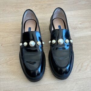 stuart weitzman pearl loafers